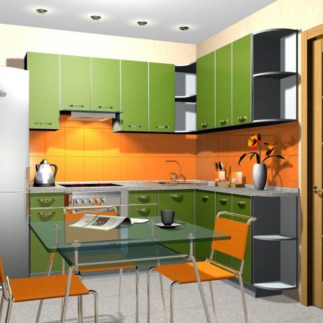 Cuisine orange-vert (35 photos): comment faire une cuisine dans des tons vert clair de vos propres mains, instructions, tutoriels photo et vidéo