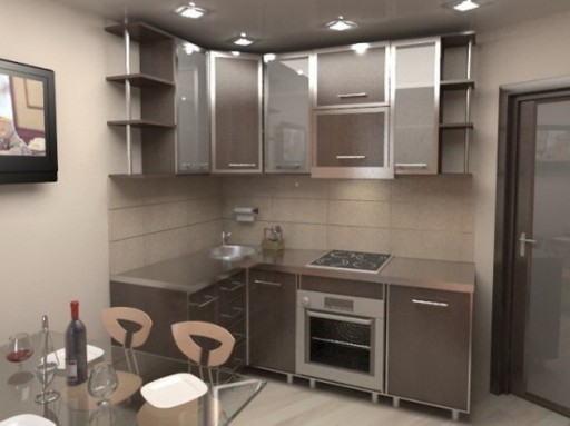 Une petite cuisine dans une cuisine spacieuse - plus le fait que la salle à manger et le coin salon seront plus confortables