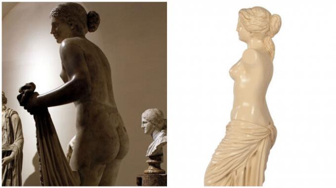 Aphrodite de Cnide et la Vénus de Milo: l'envie pop.
