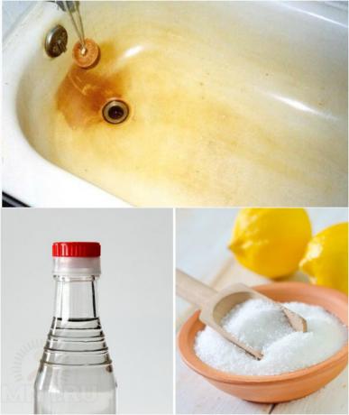 Un moyen efficace pour nettoyer le bain et le lavabo du dépôt et de la rouille.