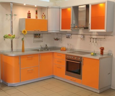 conception de cuisine orange