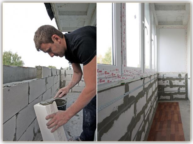 La brique peut être remplacée par d'autres matériaux similaires: blocs de gaz ou blocs de mousse