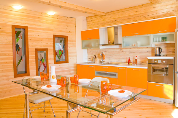 design de cuisine en orange