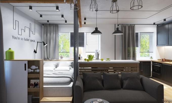 L'intérieur de la semaine: Loft Design est de 30 m² à Novossibirsk