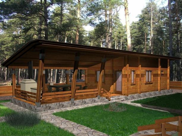 Sauna avec un belvédère sous un même toit: conception + construction avec leurs propres mains