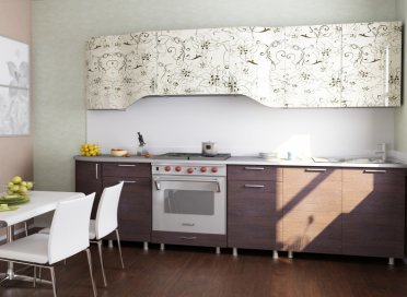 Série de cuisine modulaire "Orchid" avec des motifs floraux aérés.