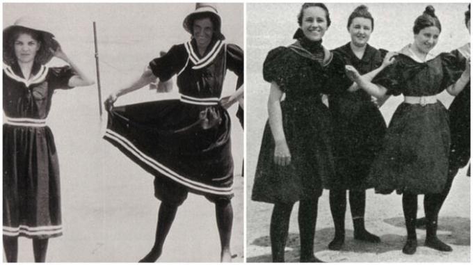début maillots de bain du 20ème siècle, tout de même, le style « puritaine ».