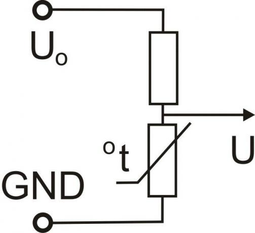Figure 3. inclusion typique d'une thermistance dans les circuits de stabilisation thermique