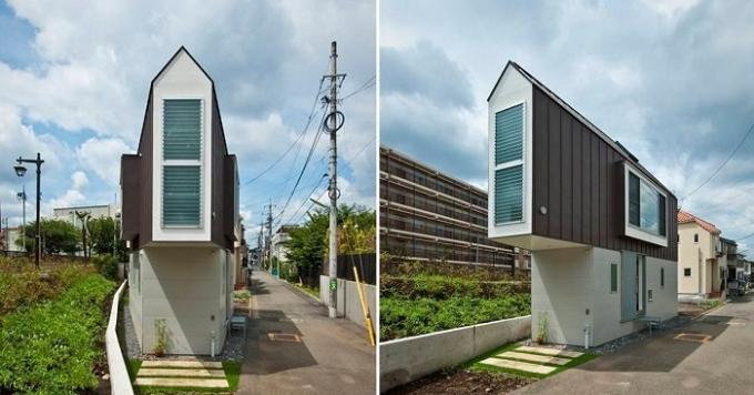 Maison étroite au Japon