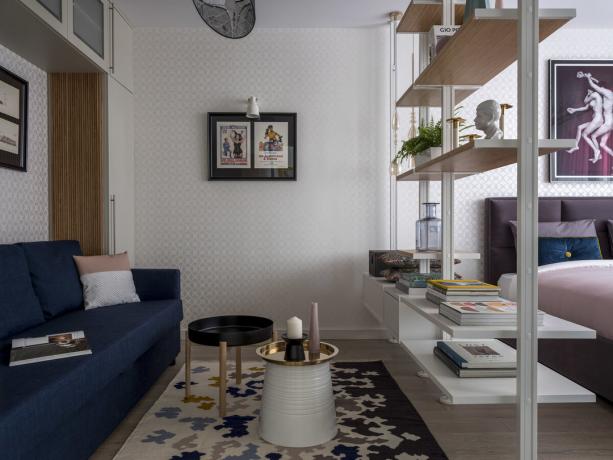 Une nouvelle vie typique panneau odnushki 32 m² avec marché de masse des meubles