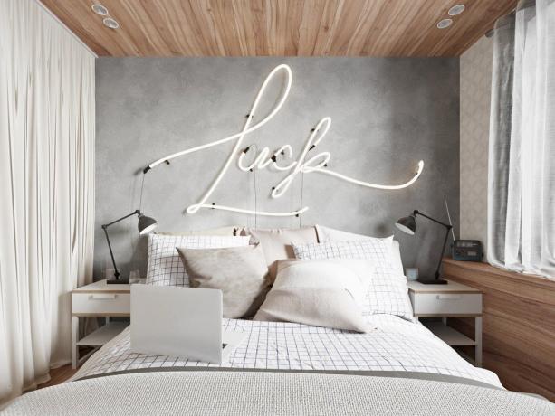 Au lieu d'une tête de lit: comment décorer un mur près du lit