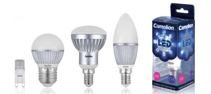 Figure 1. lampes LED avec différents types de bouchons