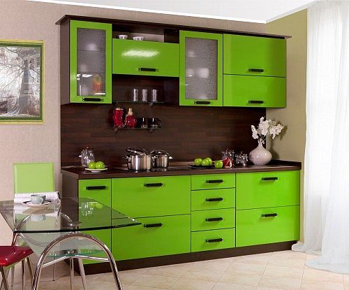 La cuisine couleur citron vert décorera l'intérieur et vous donnera une ambiance joyeuse