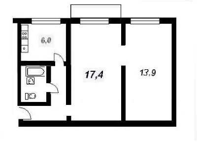 Projet d'un appartement de deux pièces série II-29-03