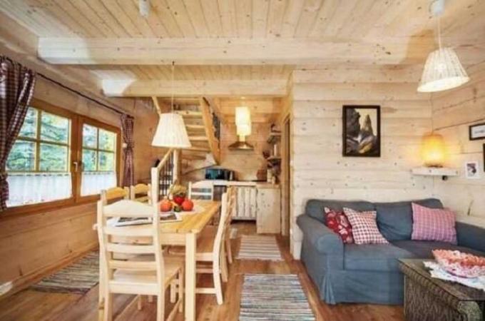 Maison en bois de 27 mètres carrés, où tout est parfait pour organiser la vie