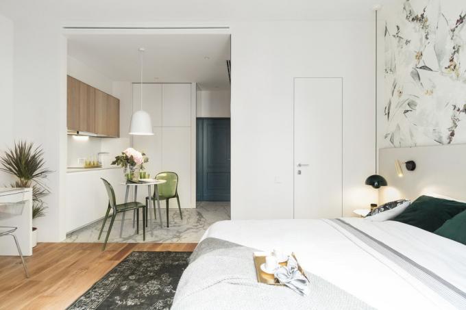 L'intérieur de la semaine: un petit appartement confortable de 28 m²